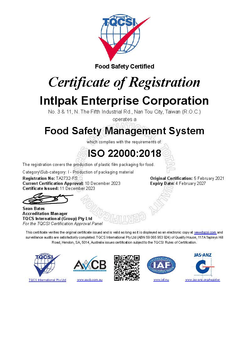 ISO 22000 Certificate ISO 22000 Certificate